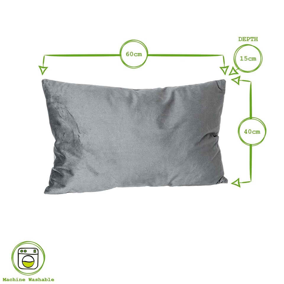 image 1 of Nicola Spring Rectangle Velvet Cushions - 60cm x 40cm - Blue - Pack of 6 | Blue | Blue