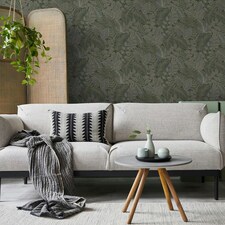 Superfresco Easy Scattered Leaves Forest Green Wallpaper | Green | Copper | 10m Length x 52cm Width
