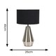 image 3 of ValueLights Jax Silver Metal Touch Dimmer Table Lamp with Black Drum Shade