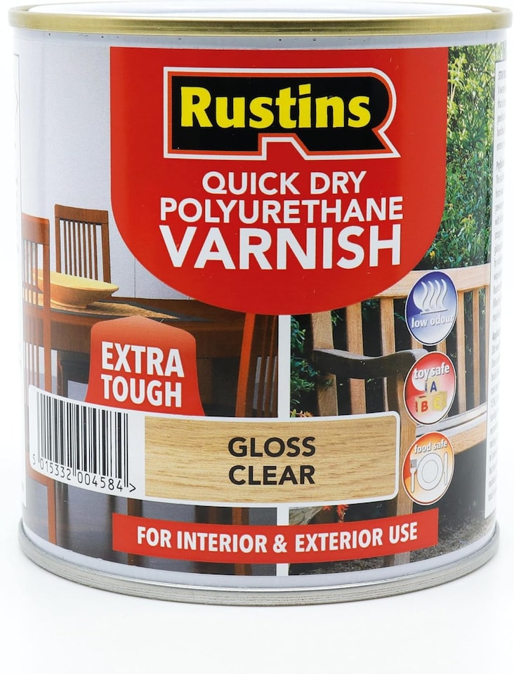 Rustins Quick Drying Polyurethane Varnish Gloss Clear 5ltr | Clear | Clear | 5l | 1