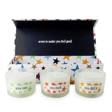 Candlelight Congratulations Set of 3 Candles Gift Box Bright Stars Multi | One Size