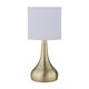 image 1 of Romana - Antique Brass Touch Table Lamp with White Pleated Shade