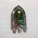 image 1 of Rusty Wall Mirror with Triple Planter - Distressed Metal - L15 x W45 x H78 cm - Light Grey Grey