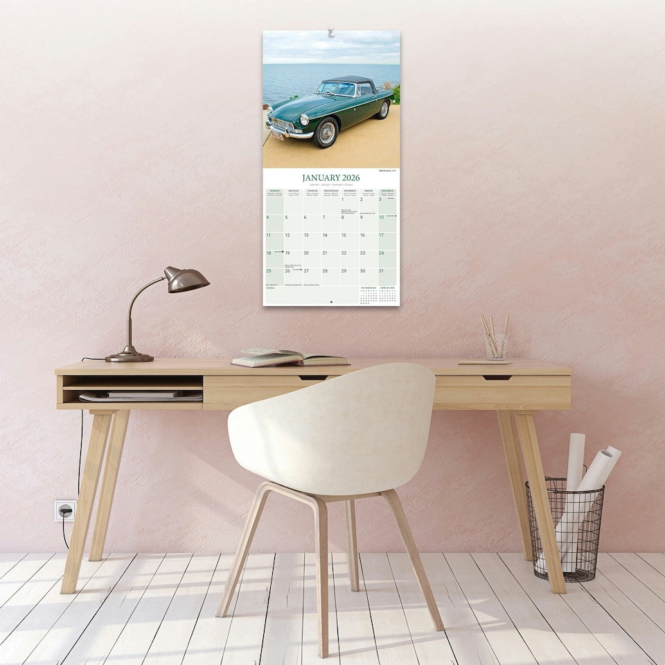image 1 of MG 2026 Calendar | Square Wall Calendar | Car Enthusiast Gift | Plastic Free Packaging | by Avonside Publishing