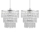 image 1 of First Choice Lighting Set of 2 Three Tier Acrylic Crystal Light Shades Clear | Chrome