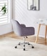 image 7 of Office Chair grey velvet swivel with arms and wheels leisure home desk computer | Grey