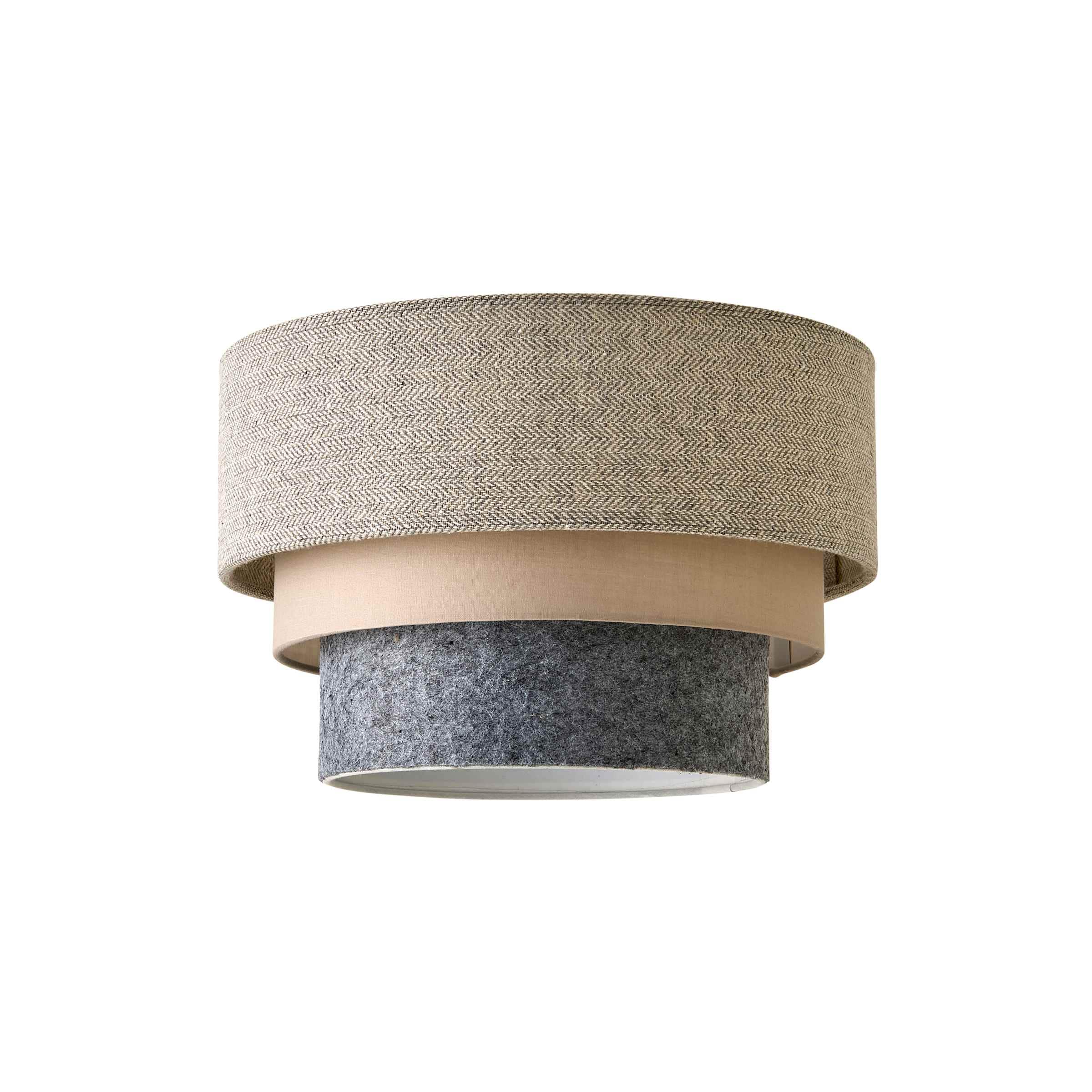 ValueLights Aztec Three Tier Herringbone & Felt Easy Fit Ceiling Light Lamp Shade in Grey