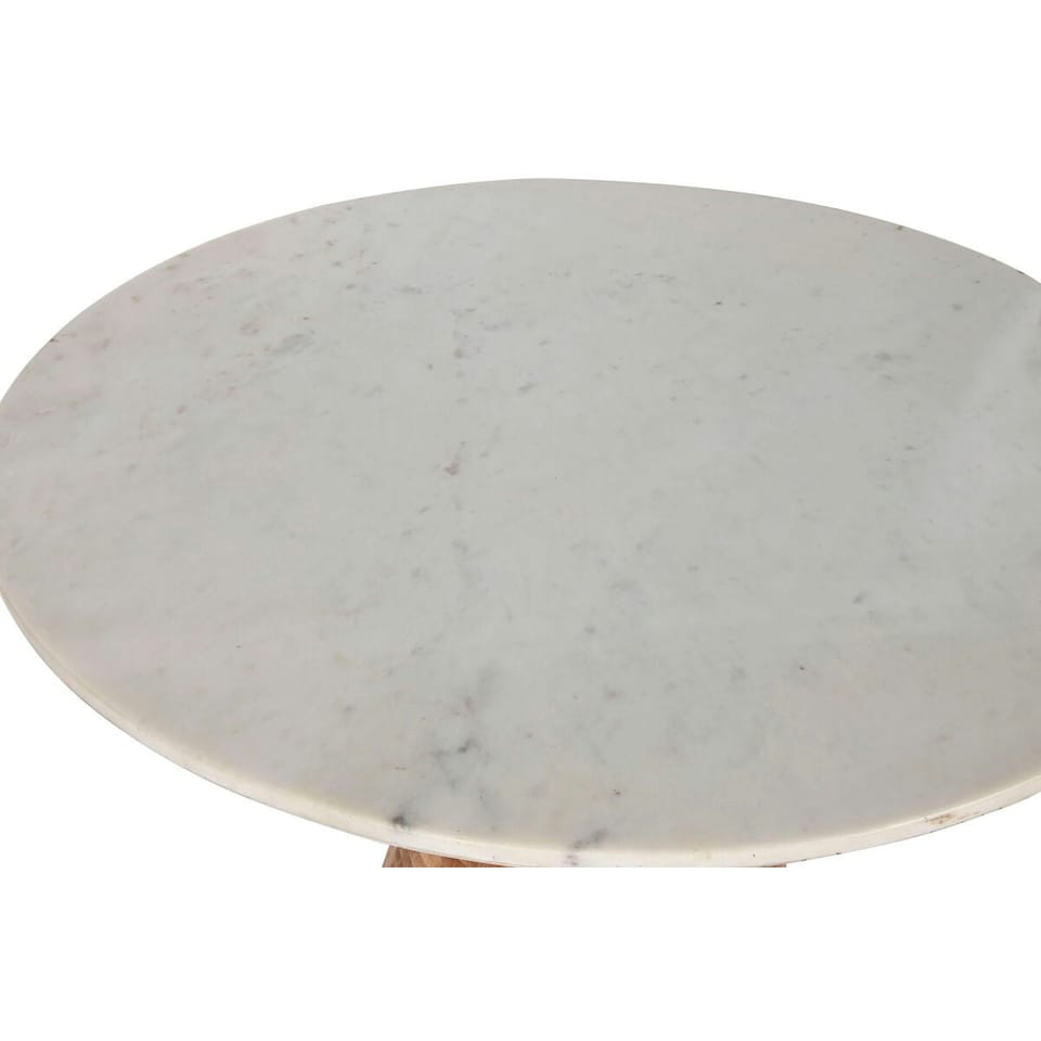 image 1 of Dining Table Home ESPRIT White Natural Marble Acacia 115 x 115 x 76 cm