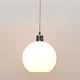 image 3 of Set of 2 Betchley - White Ribbed Glass Globe Easy Fit Pendant Shades | White | Medium | 2