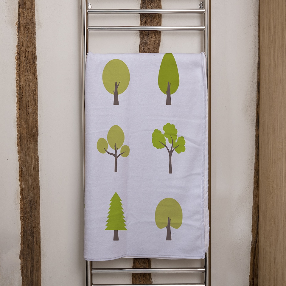 image 1 of Tree Illustrations Designer Bath Towel | Multi