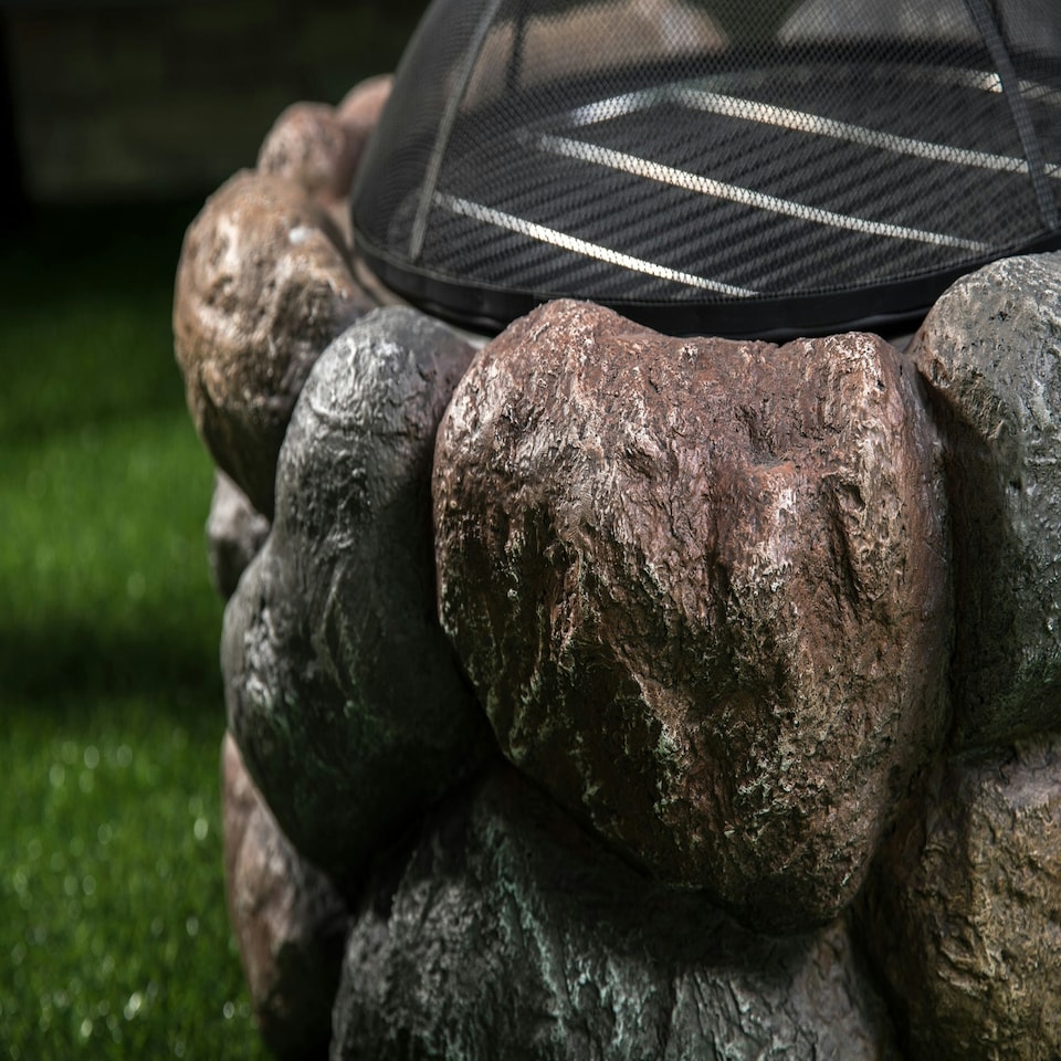 image 1 of Centurion Supports Fireology SEYCHELLES Grand Garden and Patio Heater Fire Pit Brazier and Barbecue with Eco-Stone Finish