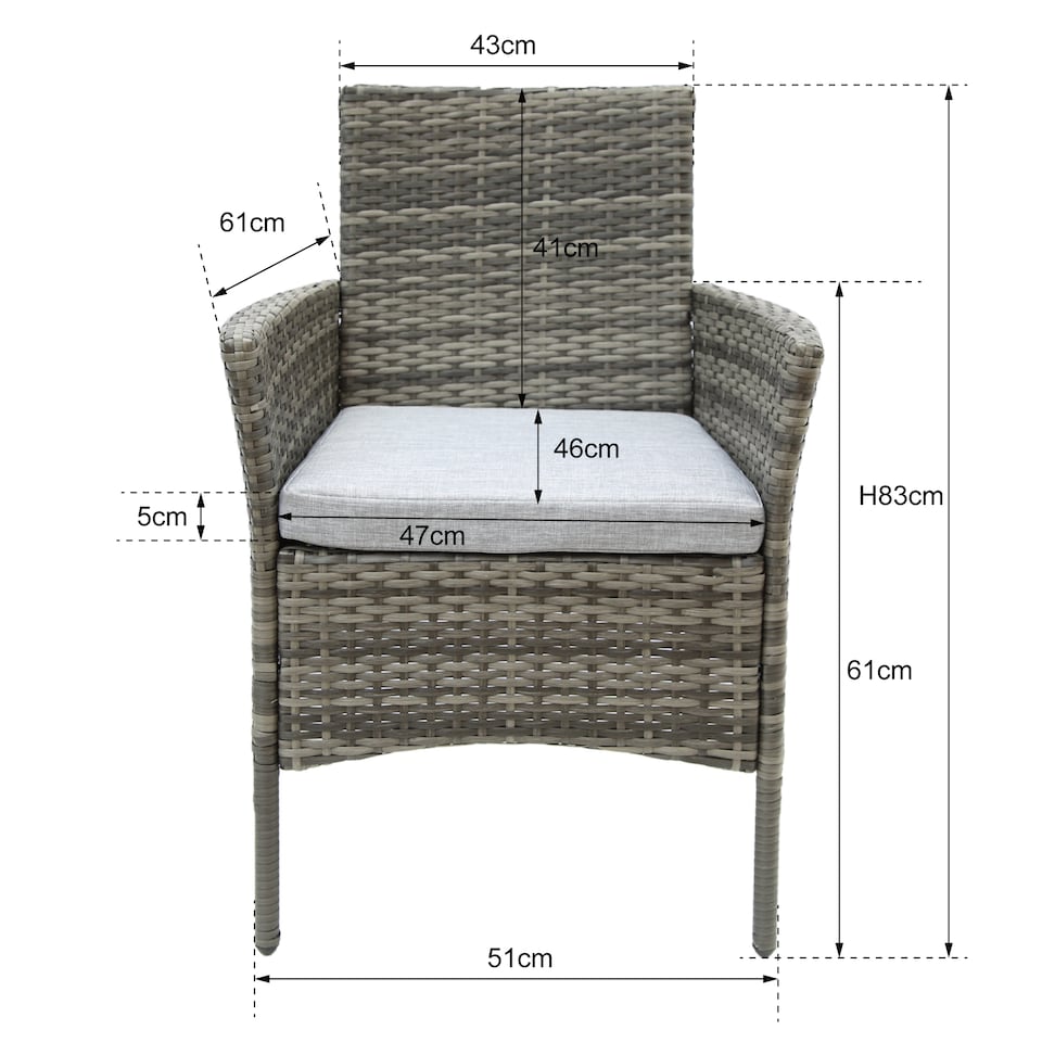 image 1 of VIRGINIA Rattan Bistro Set 2 Seater Round Table and Chairs
