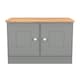 image 1 of Albert Compact 2 Door Cupboard in Dusk Grey & Riviera Oak (Ready Assembled) | Grey | Dusk Grey & Riviera Oak