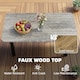 image 3 of Outsunny Outdoor Coffee Table, Garden Table with Slatted WPC Top | Grey | Grey | 90 x 49 x 40 cm