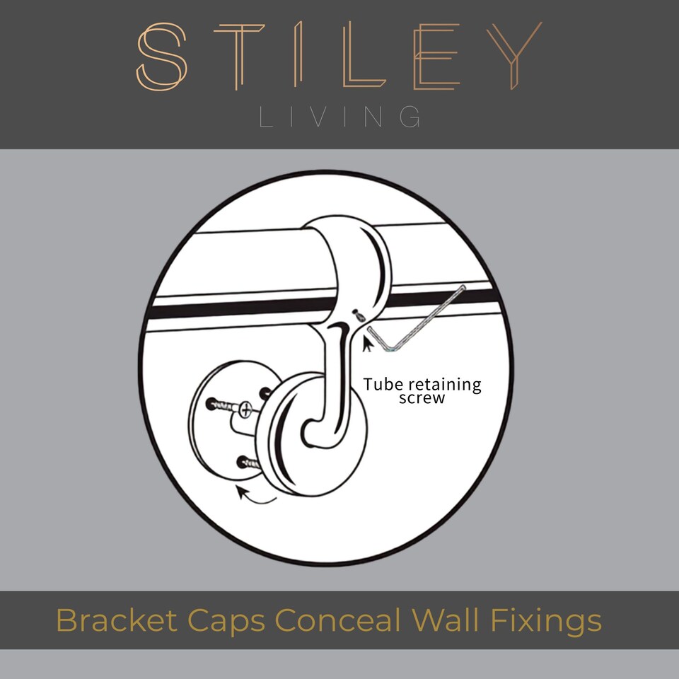 image 1 of Stiley Living 3.6m Matt Black Wall-Mounted Stair Handrail Kit with Brackets & Fixings
