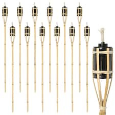 Harbour Housewares Bamboo Garden Torches - 114cm - Natural - Pack of 12