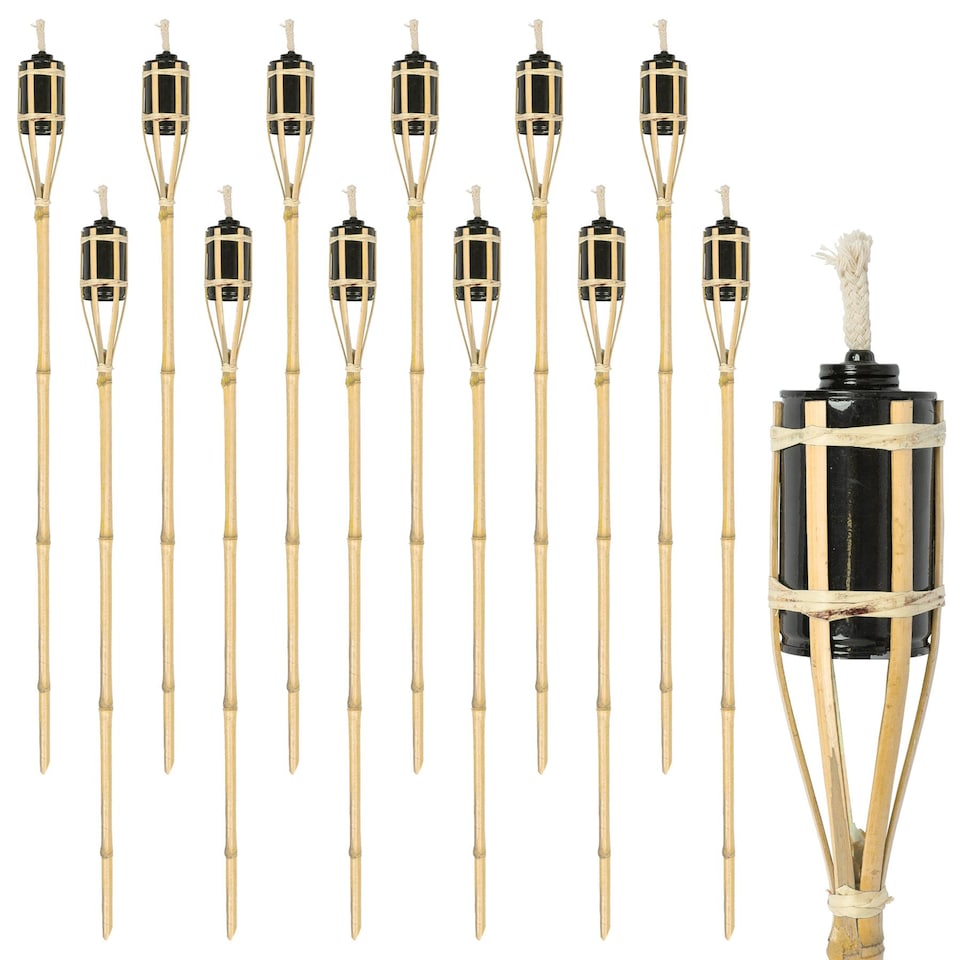 image 1 of Harbour Housewares Bamboo Garden Torches - 114cm - Natural - Pack of 12