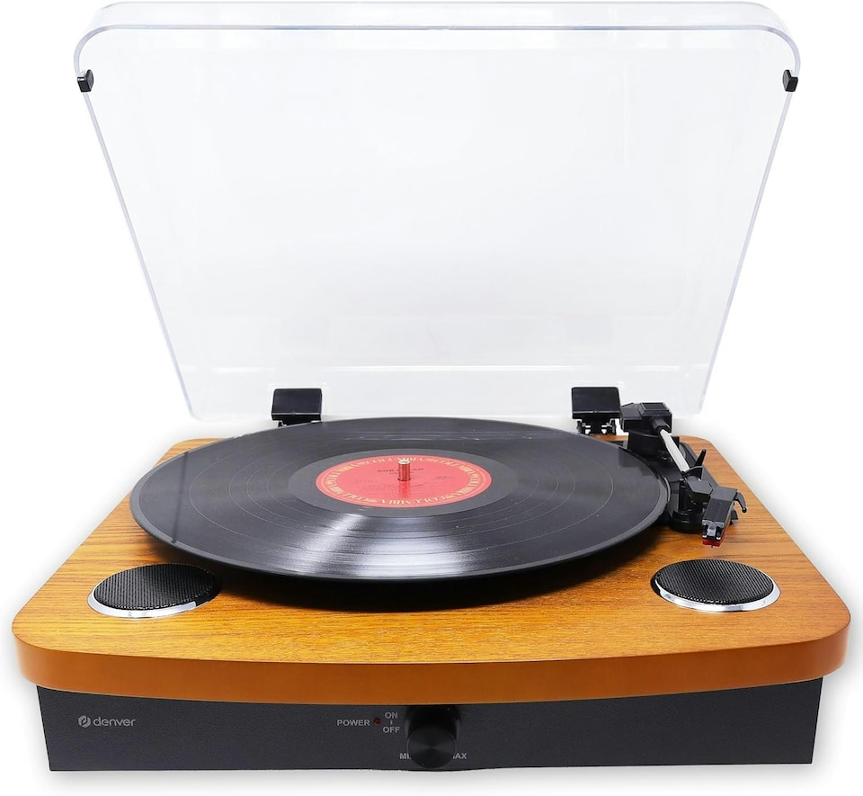 image 1 of Lightwood Vinyl Record Player With Stereo Speakers - Bluetooth Send & Receive - USB & SD Recording - AUX IN & RCA Out