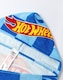 image 5 of Hot Wheels Race Track Boys Blue Poncho Towel | Hooded Beachwear with Multi-Car Graphics & Checkered Pattern | Poolside Cover-Up | After-Bath Towel for Kids | Hot Wheels Merch