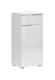 image 3 of White Bathroom Cabinet Freestanding Storage Unit with Drawer White Gloss Slim Narrow 400mm Floor Unit Spice