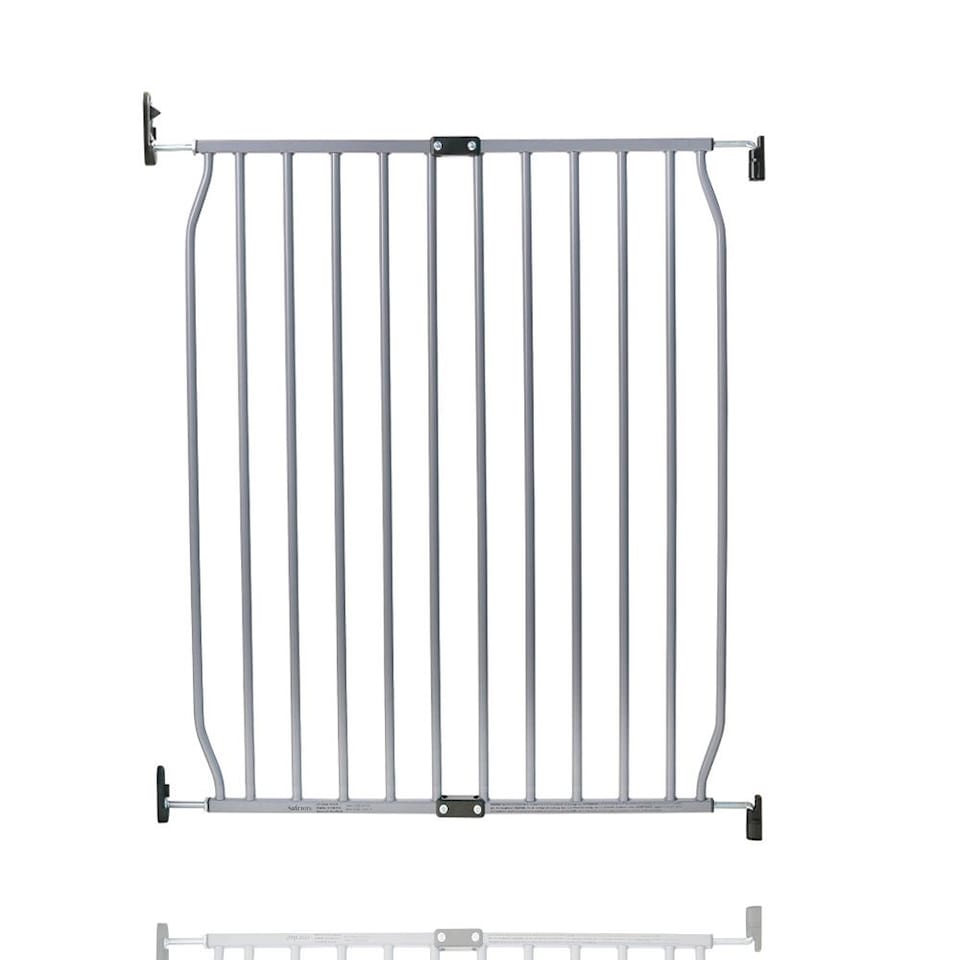 image 1 of Safetots Eco Screw Fit Baby Gate, Grey, 70cm - 80cm,  Stair Gate for Toddler and Baby, Screw Fit Safety Barrier