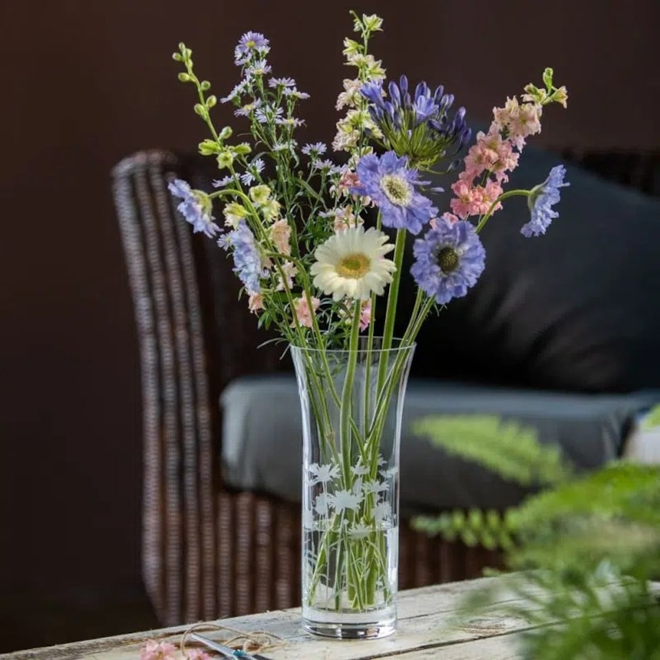 image 1 of Vase: 25cm Dartington Crystal Marguerite Bloom Vase, Crystal Glass | Clear