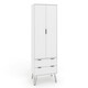 image 4 of Core Products Augusta Industrial White 2 Door, 2 Drawer Wardrobe H176.0cm x W76.5cm x D53.0cm White