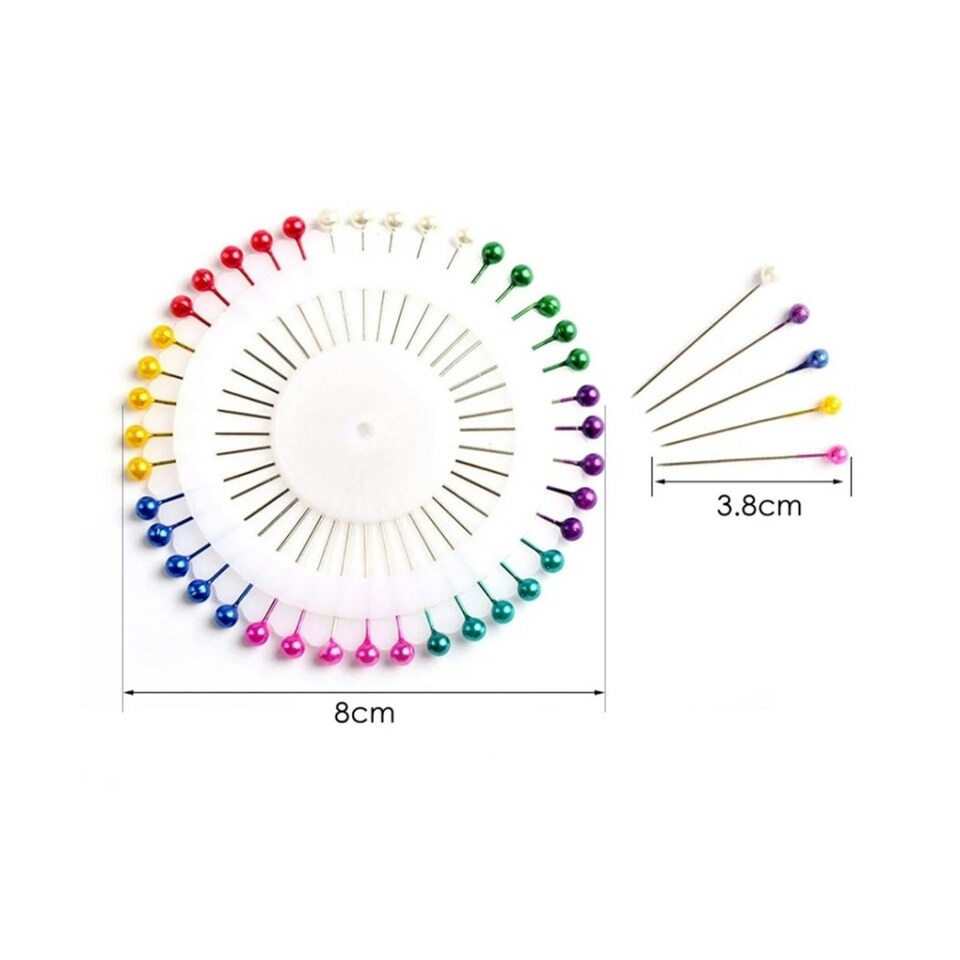 image 1 of Pack of 80 Assorted Colour Dress Pins 38mm - Sewing