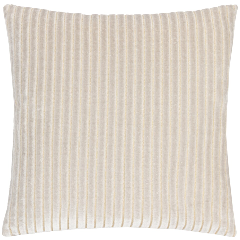 image 1 of Paoletti Savoy Stripe Velvet Cushion | Cream | Oyster