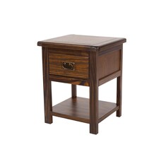 Boston, 1 Drawer Bedside Cabinet Brown