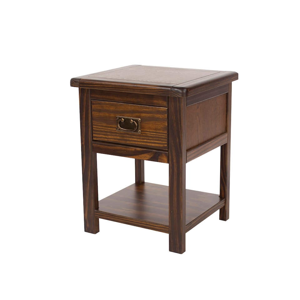 image 1 of Boston, 1 Drawer Bedside Cabinet Brown