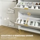 image 5 of HOMCOM Slim Shoe Storage Cabinet with 4 Flip Drawers for Hallway White