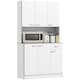 image 6 of HOMCOM Freestanding Kitchen Cupboard, Storage Cabinet with Doors White