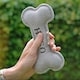image 4 of Personalised Squeaky Doy Bone Toy - Buddy - over 80 names captions or breeds available | Grey