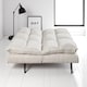 image 7 of Sennen Cushion Padded Fabric 3 Seater Large Single Clic-Clac Sofa Bed | Cream | Natural | Three Seater