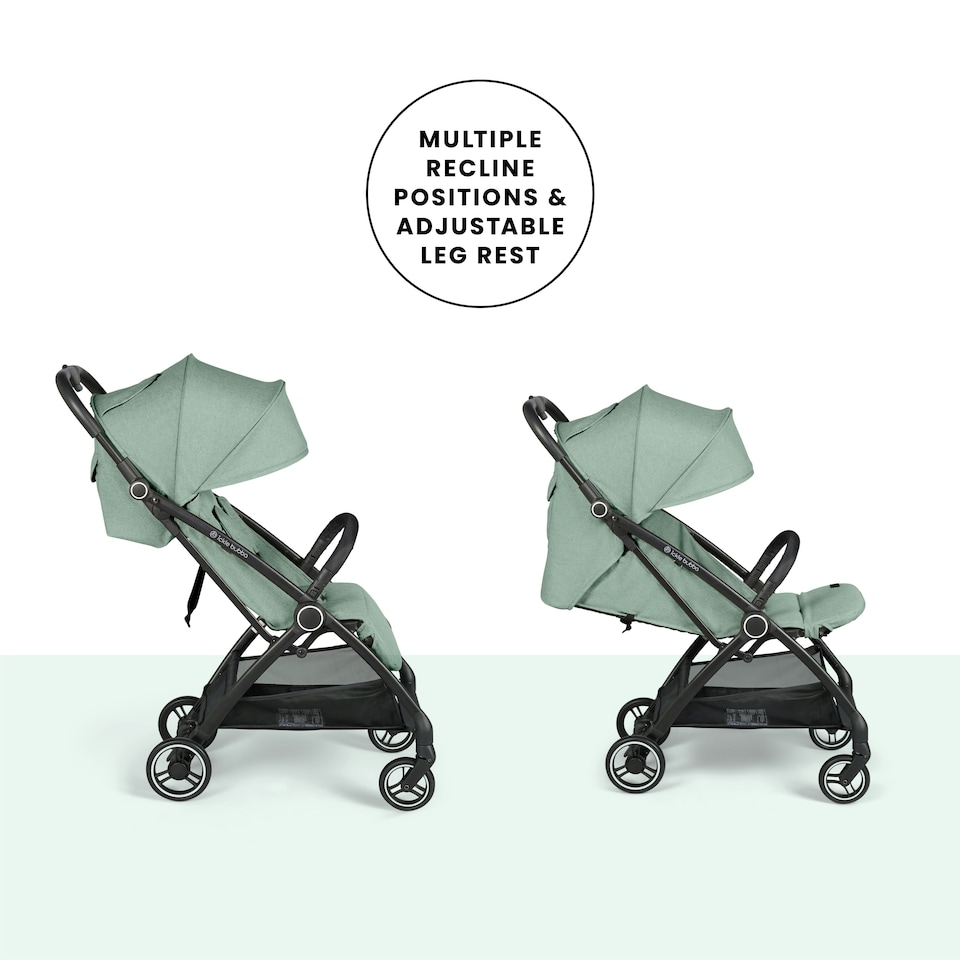 image 1 of Aries Autofold Stroller - Feather-Light Design, Multi-Position Recline, Handy Auto-Fold, Birth to 22kg, UPF 50+ Hood & Raincover (Sage Green)