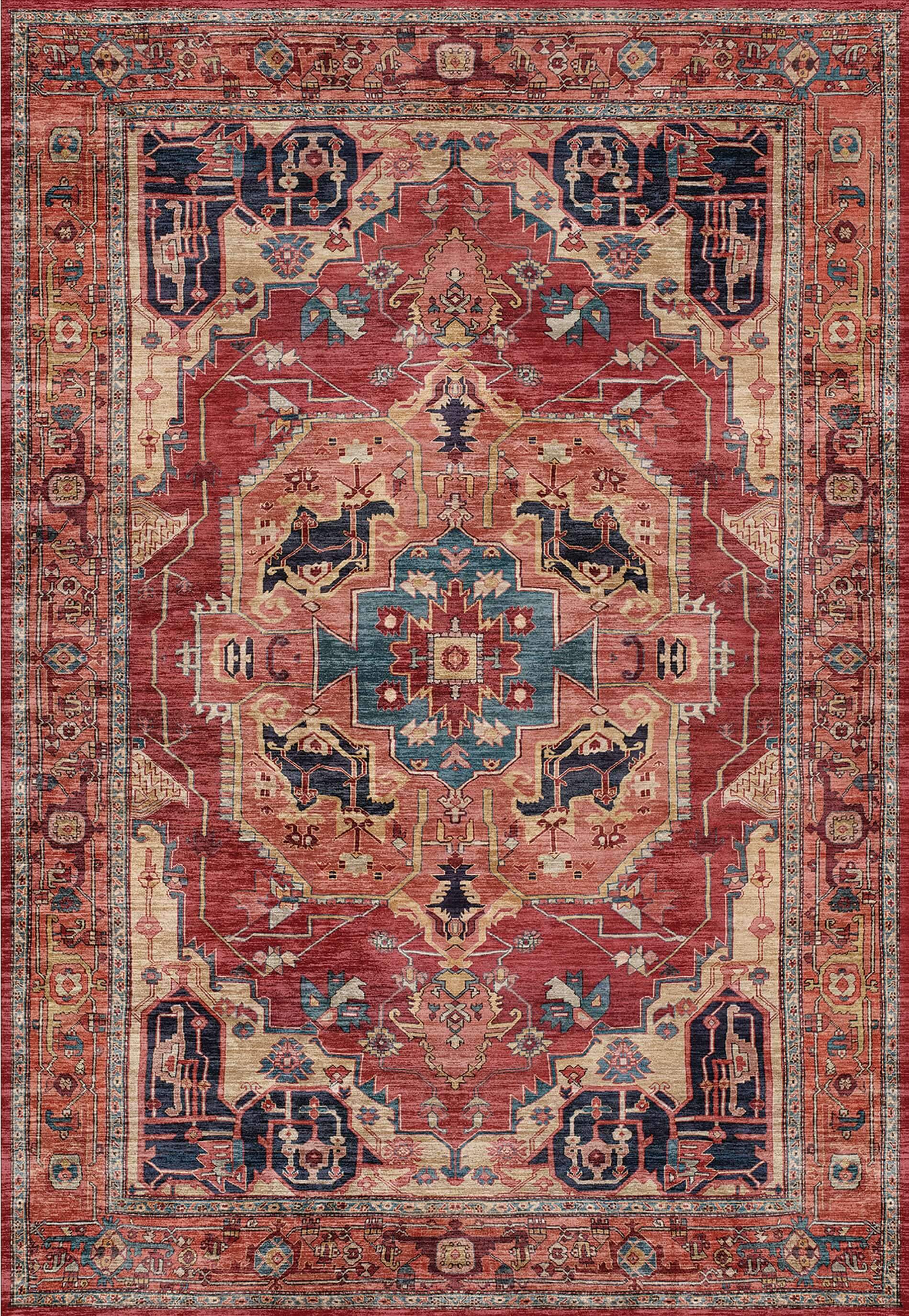 Soft Polyester Rugs Alya Washable Persian Classic Floor Rug Soft Polyester - Tesco Groceries