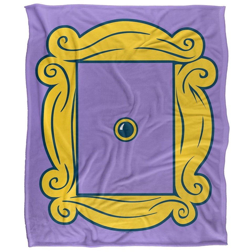 image 1 of Friends Silky Door Supersoft Blanket | Purple | Purple/Yellow | One Size | 1