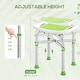 image 6 of HOMCOM Shower Chair for the Elderly and Disabled, Adjustable Padded Shower Stool with Built-in Handle and Non-slip Suction Foot Pads, Green
