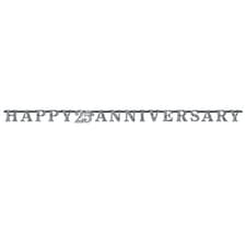 Amscan Silver 25 Year Anniversary Letter Banner - Silver - 3m