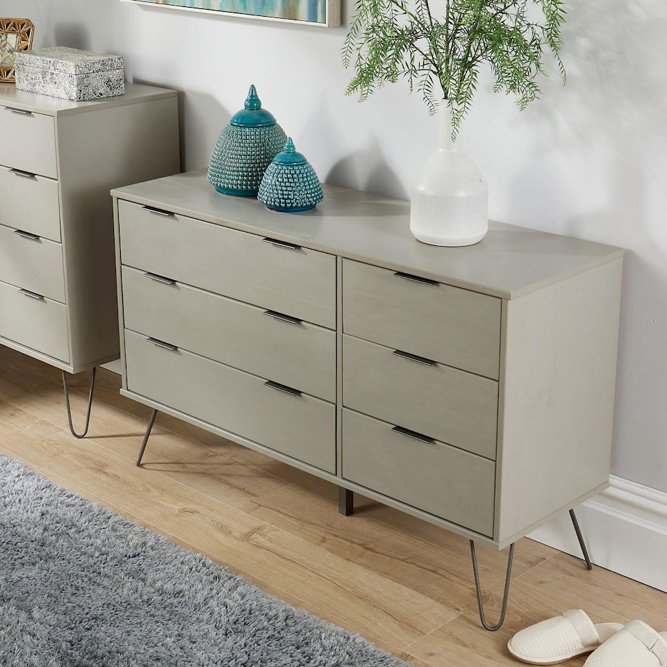 image 1 of Chest of 4 Drawers Clothing Cabinet Storage Organiser Bedroom Furniture | Grey