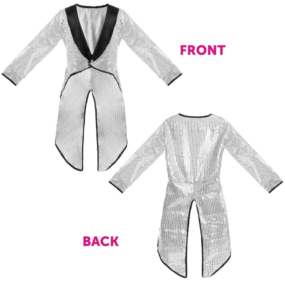 image 1 of Silver Sequin Tailcoat Silver | XL