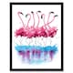 image 2 of Flamingos Dancing Watercolour Kids Bedroom 12x16" Framed Wall Art Print