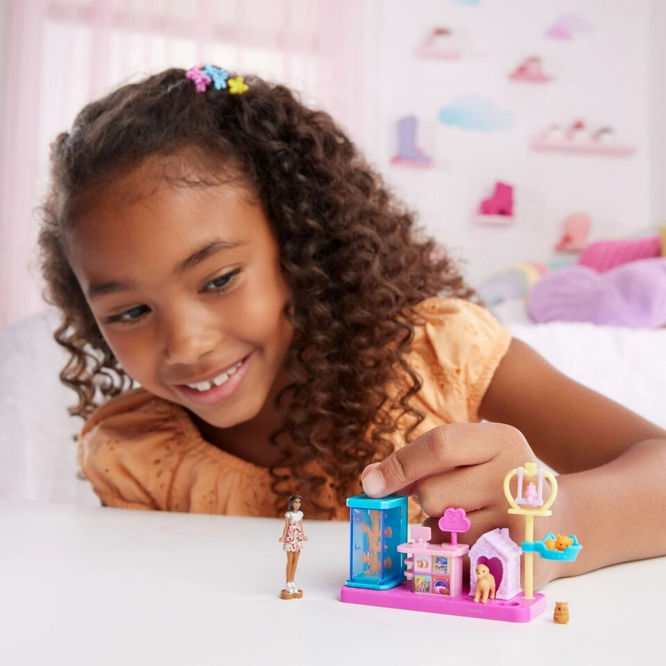 image 1 of Barbie Mini Land Doll Playset Pet Store