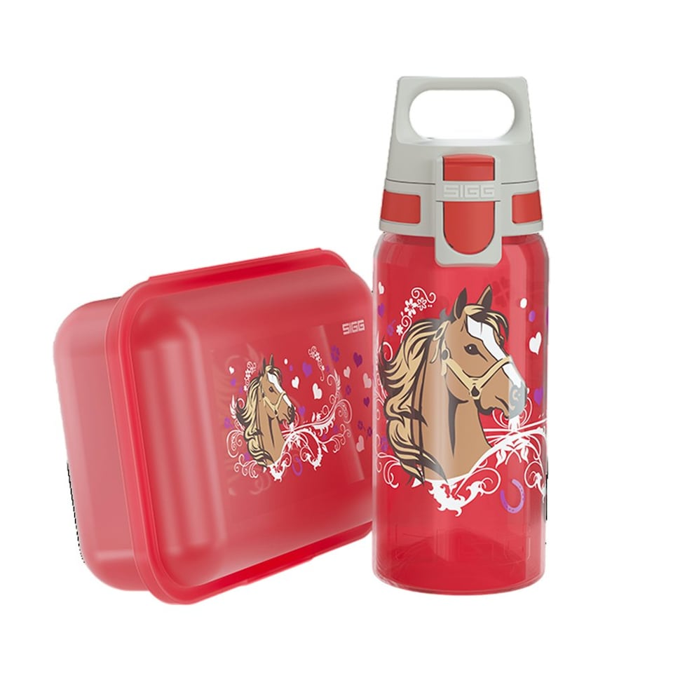 image 1 of Sigg Viva Horse Lunch Box & Bottle - Red - One Size