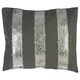 image 1 of Luxe Grey & Silver Cushion,Decorative Pillow Throw With Zigzag Stitching,Removable Leather Cushion Cover Silver