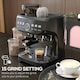 image 3 of HOMCOM Espresso Machine, Bean Grinder & Steam Wand, 15 Bar Pressure, Black