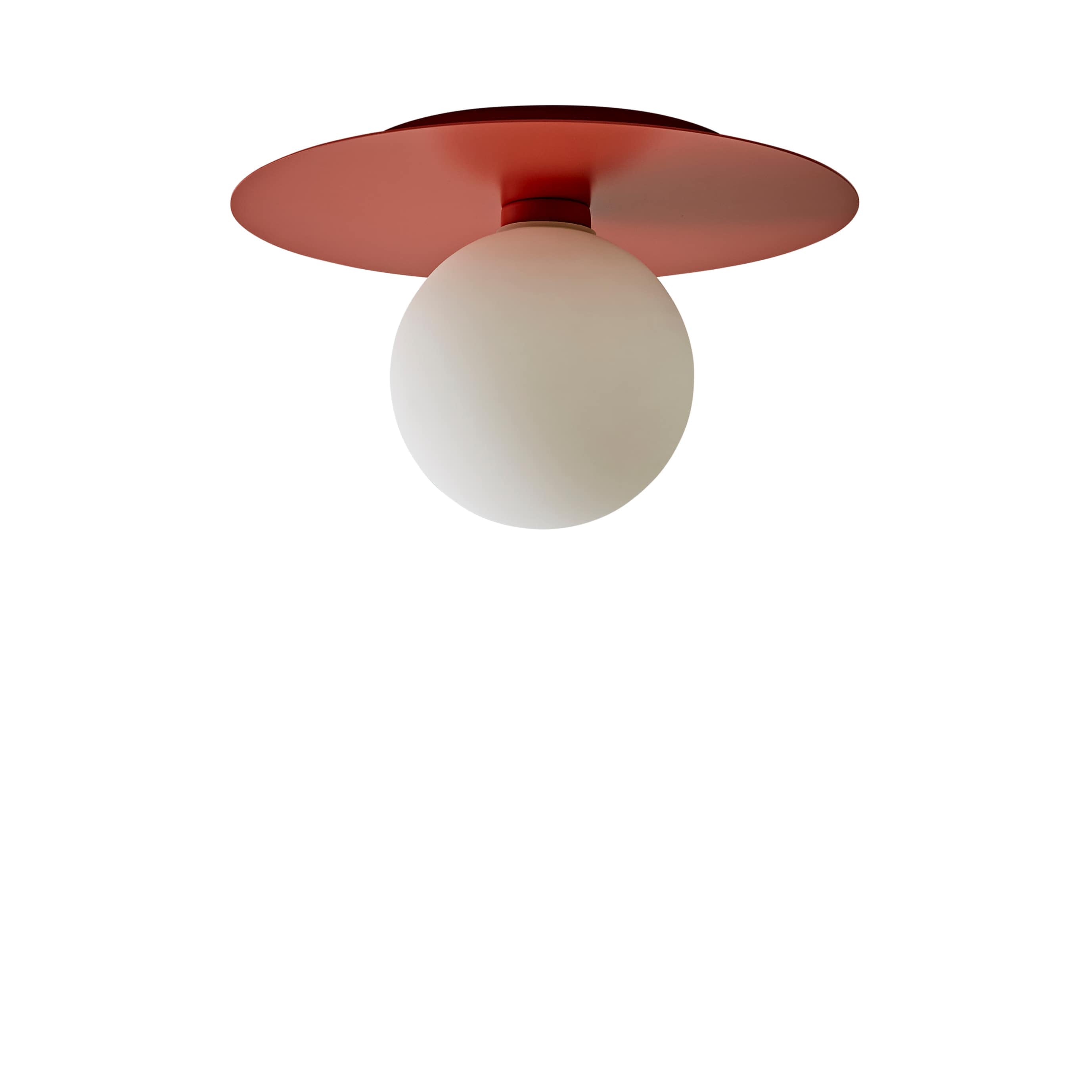 ValueLights Darla Frosted Globe IP44 Rated Bathroom Flush Ceiling Light with Bulb in Burnt Orange