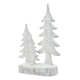 image 1 of Small Three Snowy Pine Tree Sculpture - Resin - L5 x W13 x H26 cm - White