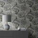 image 3 of Muriva Madison Roses Wallpaper - Black - 10m x 53cm Black